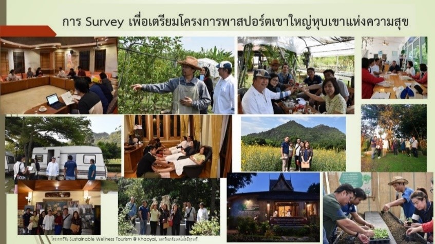 3) คณะทำงานเขาใหญ่หุบเขาแห่งความสุขและทีมวิจัย ลงพื้นที่สำรวจสถานประกอบการและกำหนดรายละเอียดการดำเนินการ Service Innovation Idea ของการท่องเที่ยวเชิงสุขภาพในพื้นที่เขาใหญ่-ปากช่อง